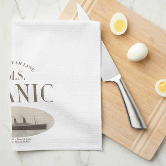RMS Titanic Ghost Ship Sepia Kitchen Towel Theedoek (Quarter Fold)