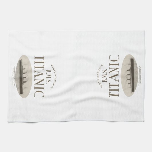 RMS Titanic Ghost Ship Sepia Kitchen Towel Theedoek (Horizontaal)