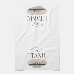 RMS Titanic Ghost Ship Sepia Kitchen Towel Theedoek