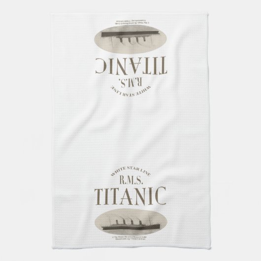 RMS Titanic Ghost Ship Sepia Kitchen Towel Theedoek (Verticaal)
