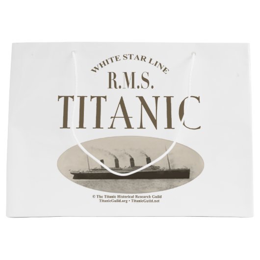 RMS Titanic Ghost Ship Sepia Large Gift Bag White Groot Cadeauzakje (Voorkant)