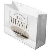 RMS Titanic Ghost Ship Sepia Large Gift Bag White Groot Cadeauzakje (Voorkant Gekanteld)