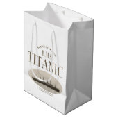 RMS Titanic Ghost Ship Sepia Medium Gift Bag White Cadeauzakje (Voorkant Gekanteld)