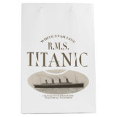 RMS Titanic Ghost Ship Sepia Medium Gift Bag White Cadeauzakje (Voorkant)
