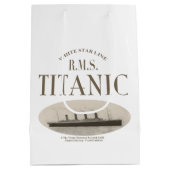 RMS Titanic Ghost Ship Sepia Medium Gift Bag White Cadeauzakje (Achterkant)