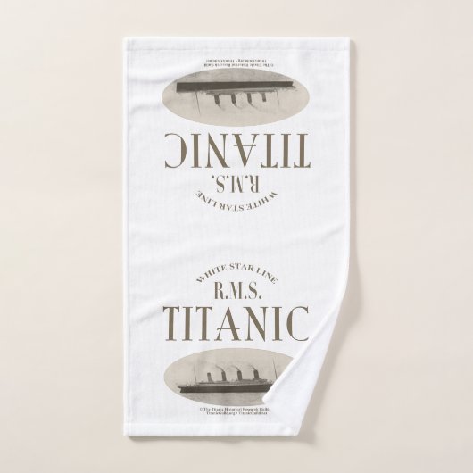 RMS Titanic Ghost Ship Sepia/White Hand Towel Handdoek (Handdoek)