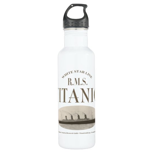 RMS Titanic Ghost Ship Sepia/White Water Bottle Waterfles (Voorkant)