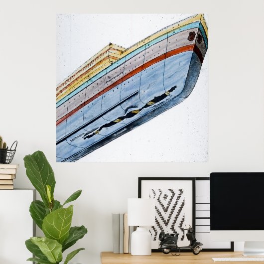 RMS Titanic Iceberg Damages Poster (Thuiskantoor)