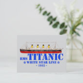RMS Titanic Illustratie - White Star Line 1912 Briefkaart (Staand voorkant)
