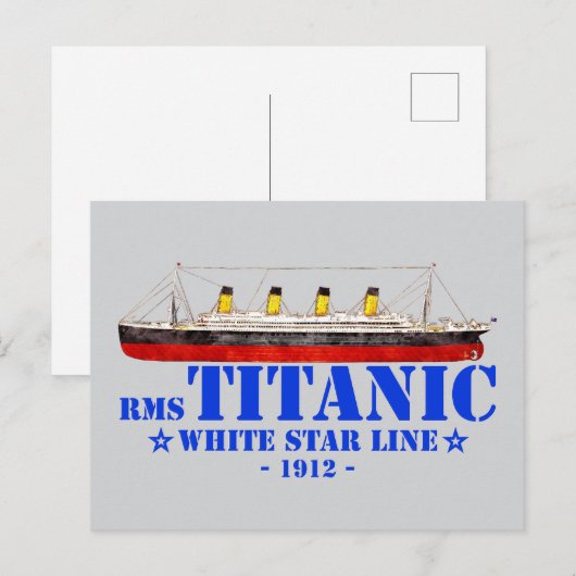 RMS Titanic Illustratie - White Star Line 1912 Briefkaart (Voorkant / Achterkant)