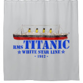RMS Titanic Illustratie - White Star Line 1912 Douchegordijn (Voorkant)