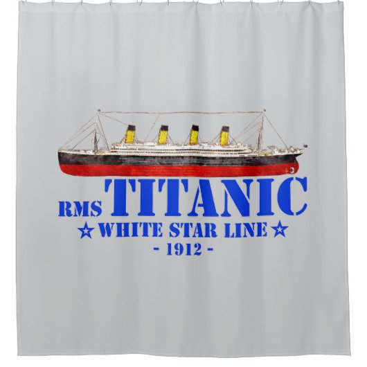 RMS Titanic Illustratie - White Star Line 1912 Douchegordijn (Voorkant)