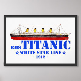 RMS Titanic Illustratie - White Star Line 1912 Foto Afdruk