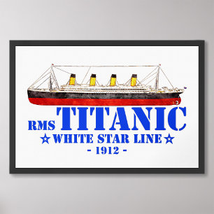 RMS Titanic Illustratie - White Star Line 1912 Foto Afdruk