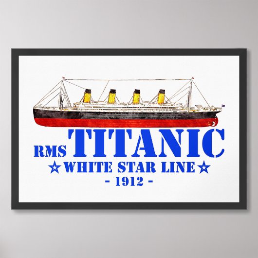 RMS Titanic Illustratie - White Star Line 1912 Foto Afdruk