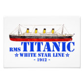 RMS Titanic Illustratie - White Star Line 1912 Foto Afdruk (Voorkant)