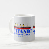 RMS Titanic Illustratie - White Star Line 1912 Koffiemok (Voorkant links)