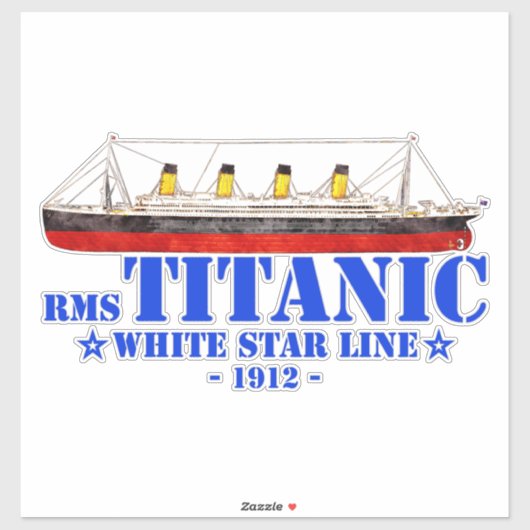 RMS Titanic Illustratie - White Star Line 1912 Sticker (Vel)