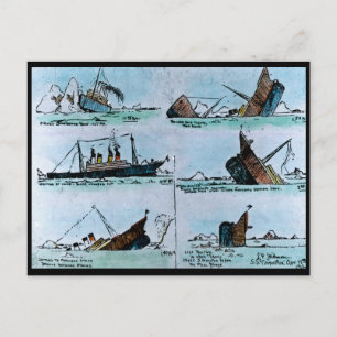 RMS Titanic  Illustration of Sinking Briefkaart