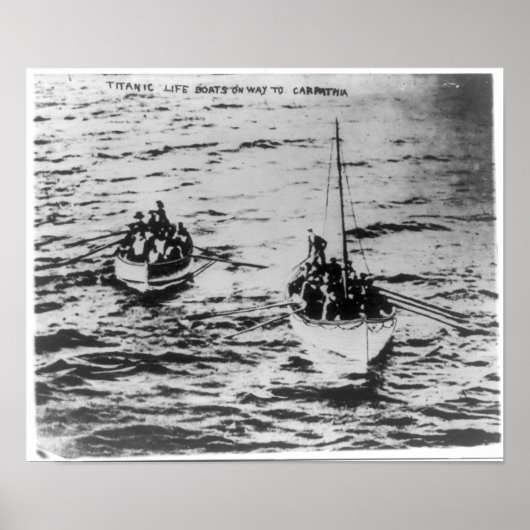 RMS Titanic - Life Boats on Way to RMS Carpathia Poster (Voorkant)