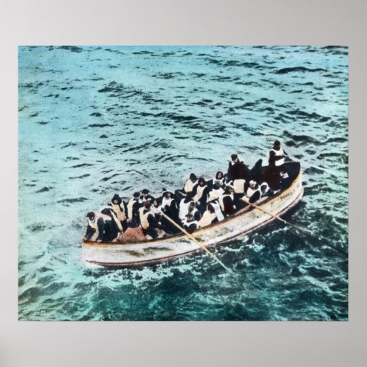 RMS Titanic Lifeboot  Handkleur Poster (Voorkant)