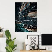 RMS Titanic Lifebots zijn  minder goed Poster (Thuiskantoor)