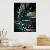RMS Titanic Lifebots zijn  minder goed Poster (Keuken)