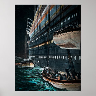 RMS Titanic Lifebots zijn  minder goed Poster