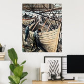 RMS Titanic Lifeships in Belfast Poster (Thuiskantoor)