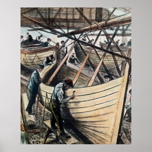 RMS Titanic Lifeships in Belfast Poster (Voorkant)