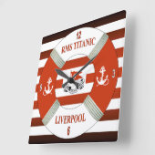 RMS Titanic ~ Liverpool ~ Southampton ~ New York Vierkante Klok (Hoek)