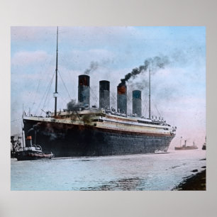RMS Titanic Maiden Voyage  hand gekleurd Poster