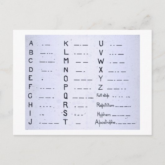 RMS Titanic Morse Code  S.O.S. Briefkaart (Voorkant)