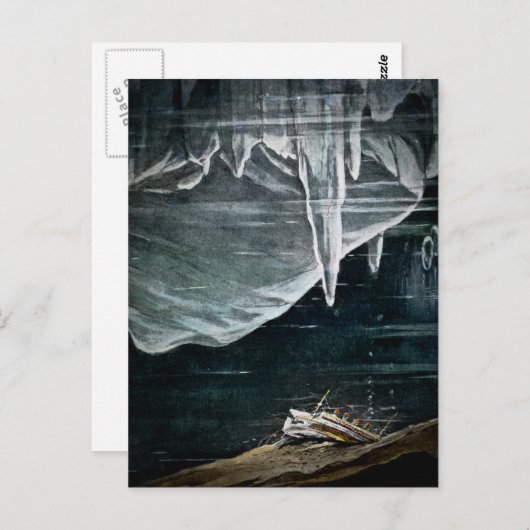 RMS Titanic onder het Zee en Icebergs  Briefkaart (Voorkant / Achterkant)