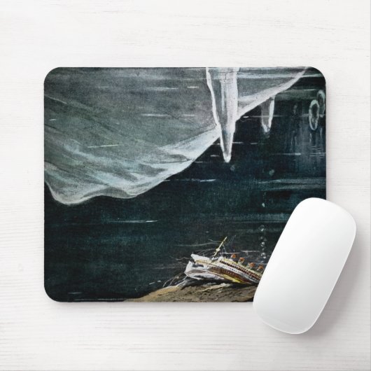 RMS Titanic onder het Zee en Icebergs  Muismat (Met muis)