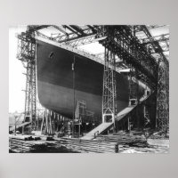  RMS Titanic op scheepswerf poster 16 x 20 inch