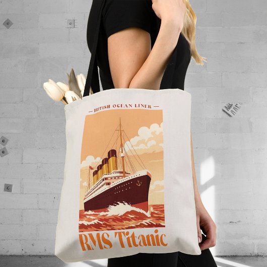 RMS Titanic Oude Poster. Retro Oceaanschip Kunst Tote Bag