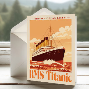 RMS Titanic Oude Poster. Retro Oceaanstomer Kunst Bedankkaart