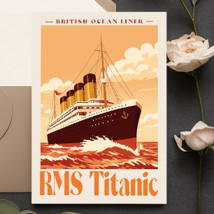 RMS Titanic Oude Poster. Retro Oceaanstomer Kunst Briefkaart