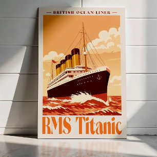 RMS Titanic Oude Poster. Retro Oceaanstomer Kunst Poster
