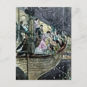 RMS Titanic Panic on Deck Rush for the Lifeships Briefkaart