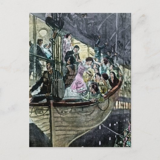 RMS Titanic Panic on Deck Rush for the Lifeships Briefkaart (Voorkant)