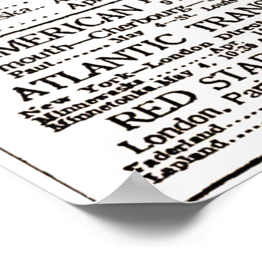 RMS Titanic Passenger Liner Newspapier en Poster (Hoek)