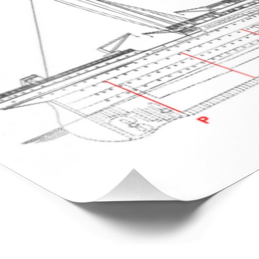 RMS Titanic Passenger Liner Side Uitzicht Foto Afdruk (Hoek)