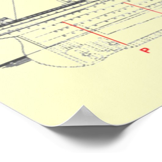 RMS Titanic Passenger Liner Side Uitzicht Poster (Hoek)