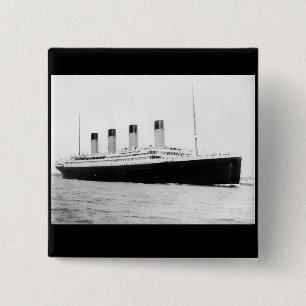 RMS Titanic Passenger Liner Vierkante Button 5,1 Cm