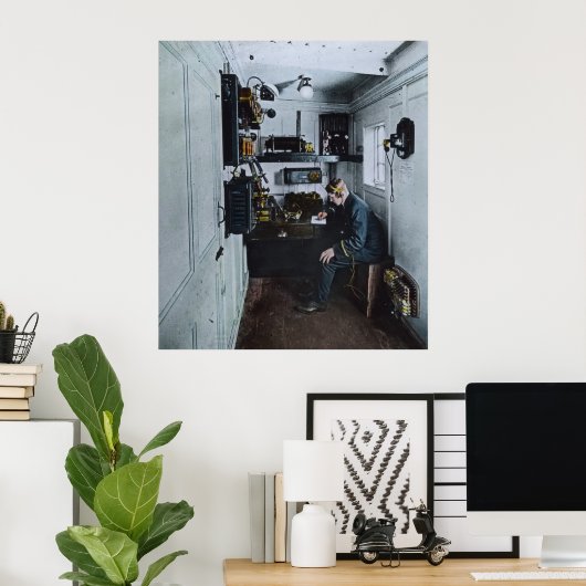 RMS Titanic Radio Operator SOS Poster (Thuiskantoor)