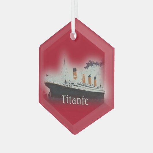 RMS Titanic Red Kerstglas Ornament (Voorkant links)