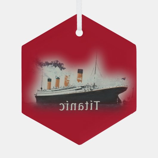 RMS Titanic Red Kerstglas Ornament (Achterkant)