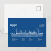 RMS Titanic Schip Blauwdruk Plannen ABD Briefkaart (Voorkant / Achterkant)